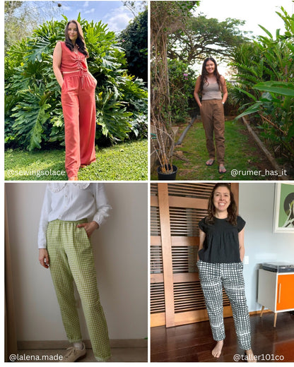 MARLO Women High Waisted Everyday Trousers PDF Sewing Pattern