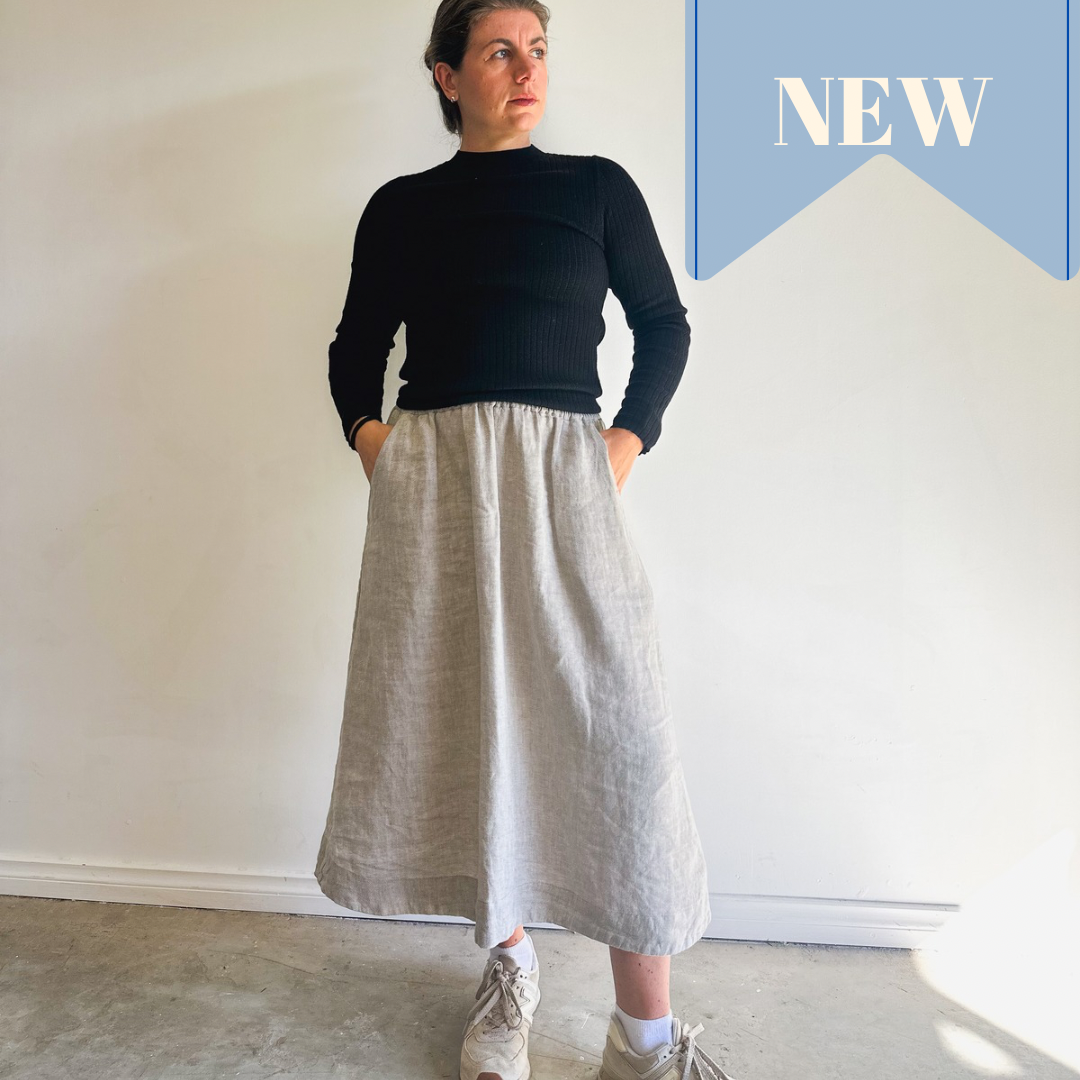 MARLO Women High Waisted Everyday Skirt PDF Sewing Pattern