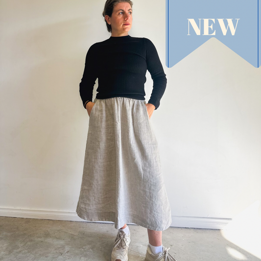 MARLO Women High Waisted Everyday Skirt PDF Sewing Pattern