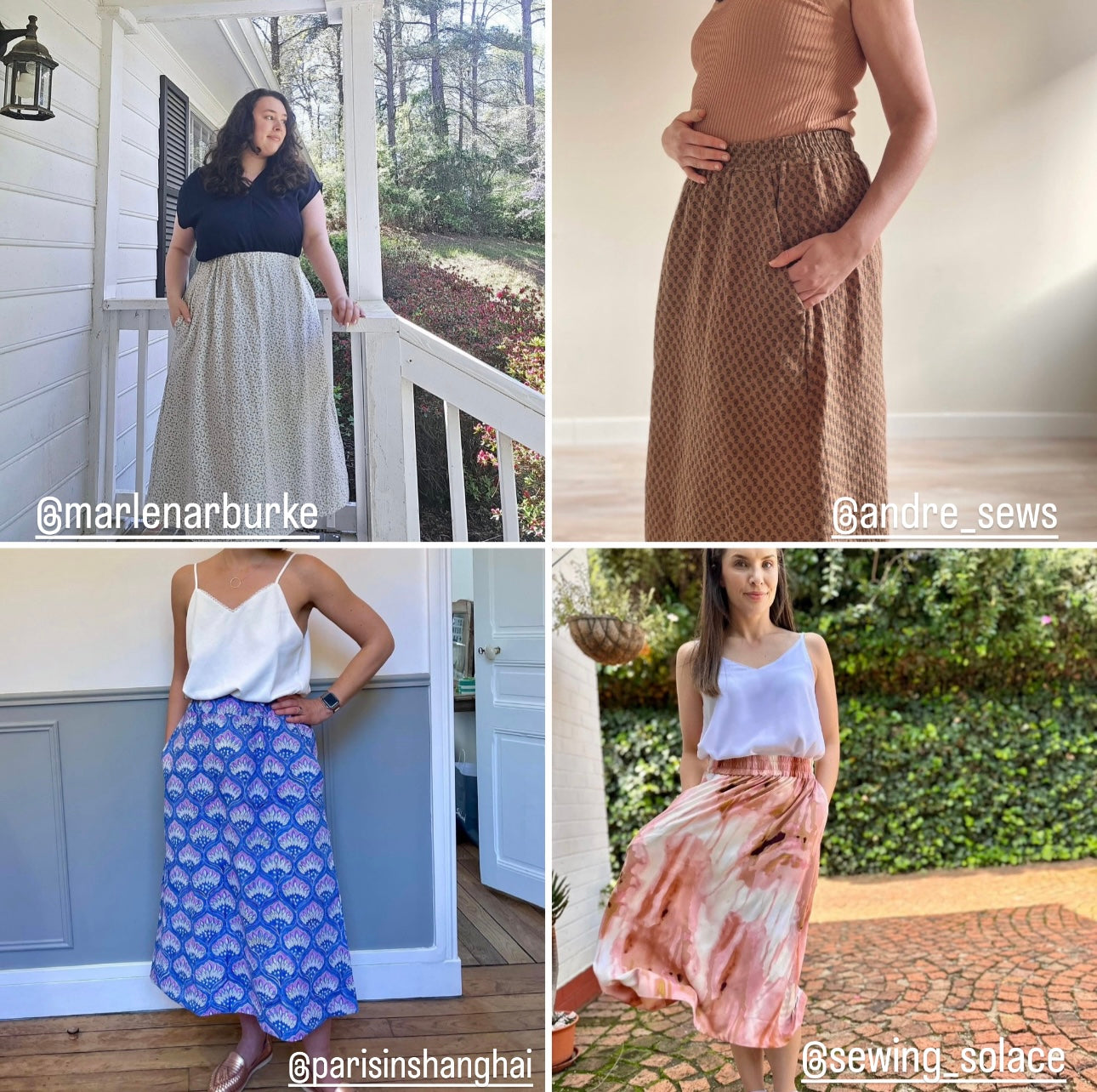 MARLO Women High Waisted Everyday Skirt PDF Sewing Pattern