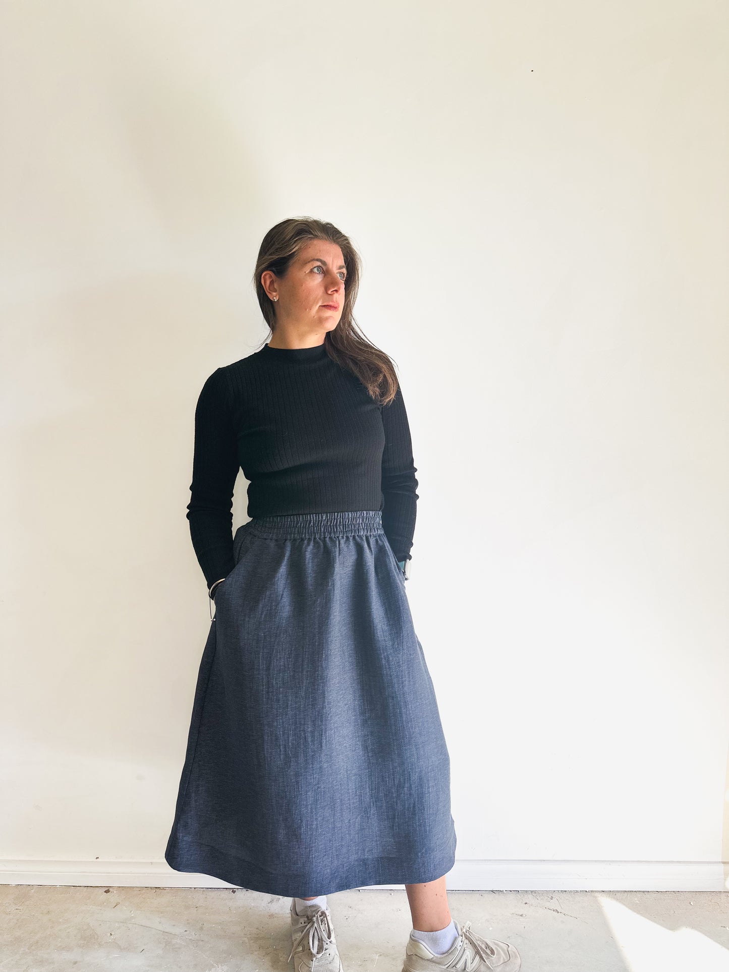 MARLO Women High Waisted Everyday Skirt PDF Sewing Pattern