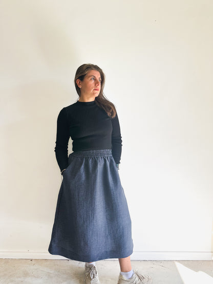 MARLO Women High Waisted Everyday Skirt PDF Sewing Pattern
