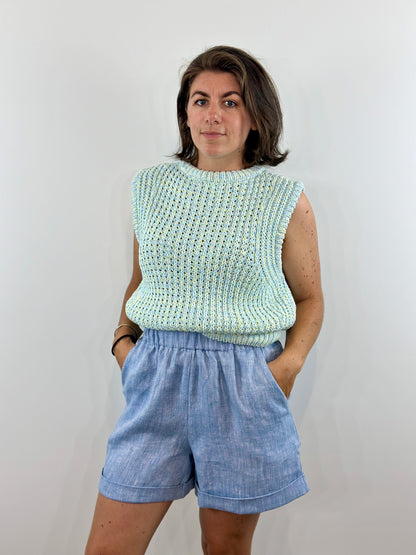MARLO Women High waisted everyday shorts PDF Sewing Pattern