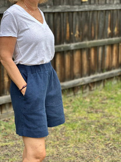 MARLO Women High waisted everyday shorts PDF Sewing Pattern
