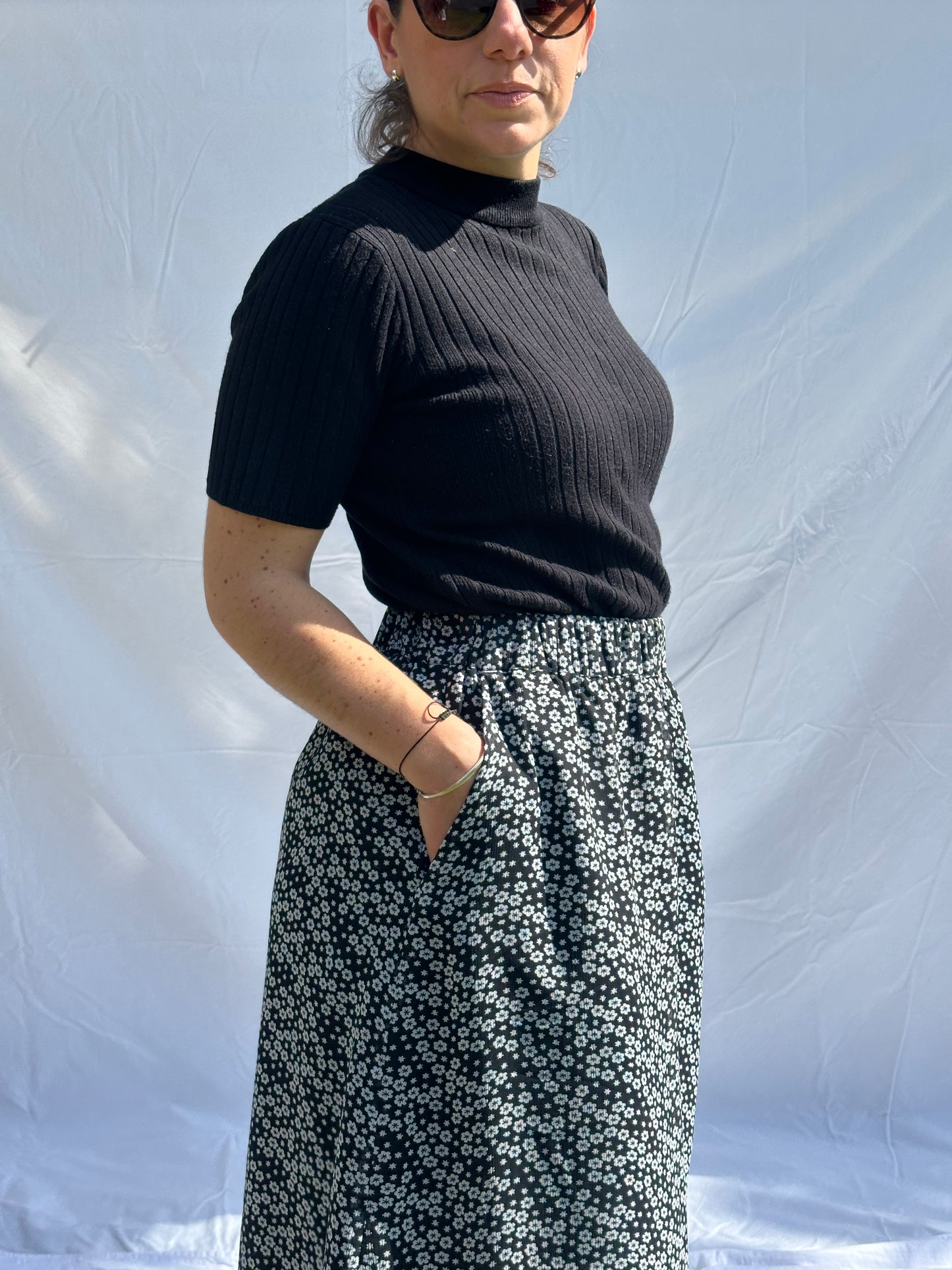 MARLO Women High Waisted Everyday Skirt PDF Sewing Pattern