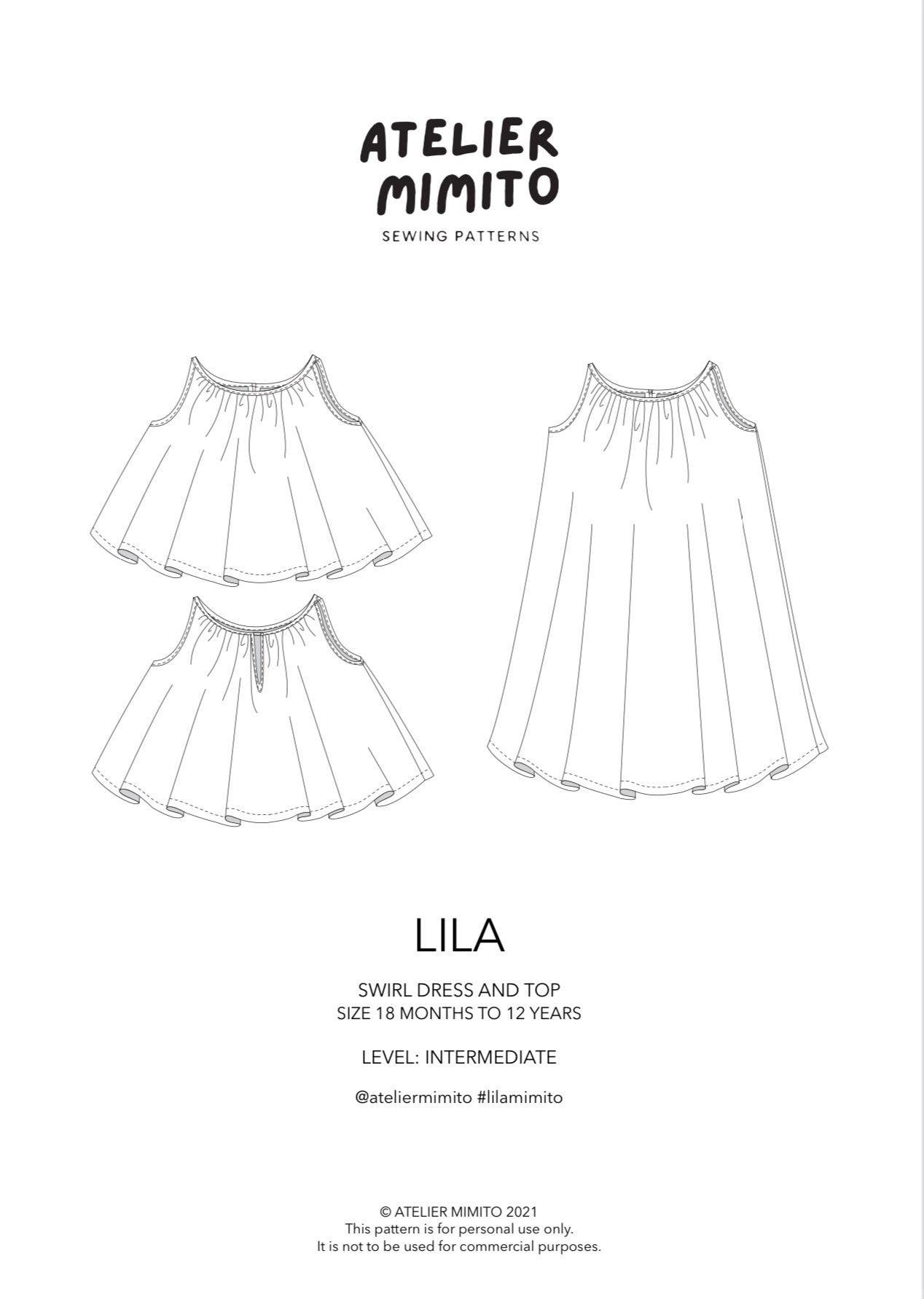 LILA Swirl Dress and Top Sewing Pattern