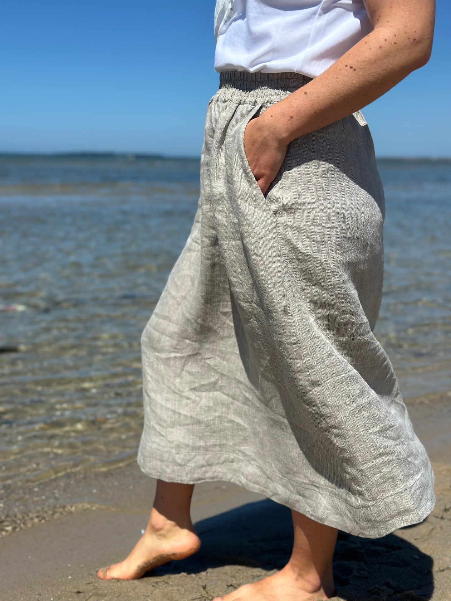 MARLO Women High Waisted Everyday Skirt PDF Sewing Pattern