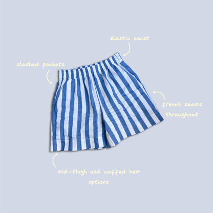 MARLO Women High waisted everyday shorts PDF Sewing Pattern