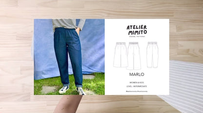 MARLO Women High Waisted Everyday Trousers PDF Sewing Pattern