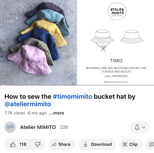 TIMO Reversible Bucket Hat PDF Sewing Pattern