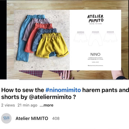 NINO Short et Pantalon Bébé Patron de Couture