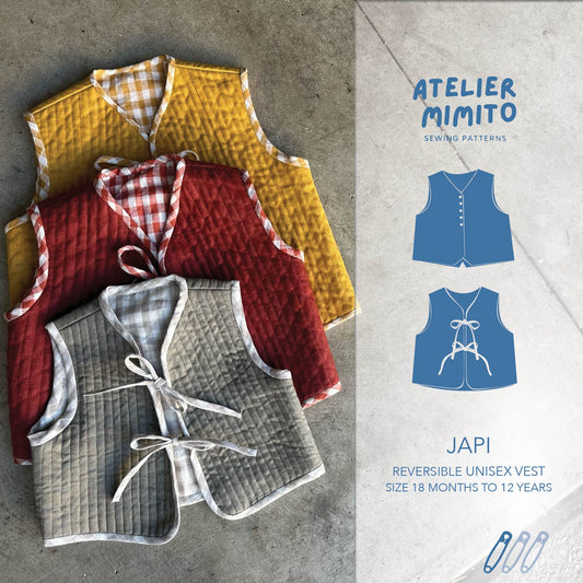 JAPI Reversible vest PDF Sewing Pattern